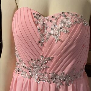 Grace Karin / Pink Strapless Dress with Embellished Details